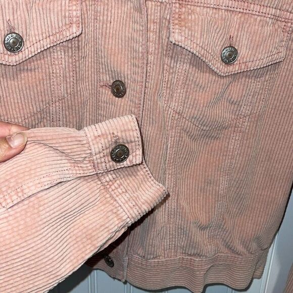 American Eagle Cotton Corduroy‎ Cropped Jacket Light Pink Casual Size Medium - Picture 7 of 11